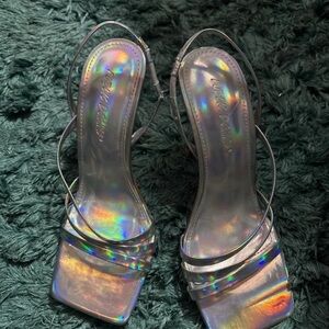 Public Desire Holographic Strappy Heels